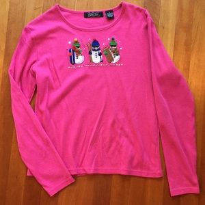 Womens snowman long-sleeve shirt